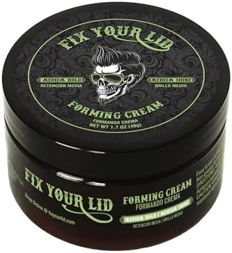 Fix Your Lid Forming Cream for Hair Styling - Men`s Cream with Medium Hold and Shine - Match all Mens Hair Types & Styles - Easy To Wash Out - 3.75 Oz