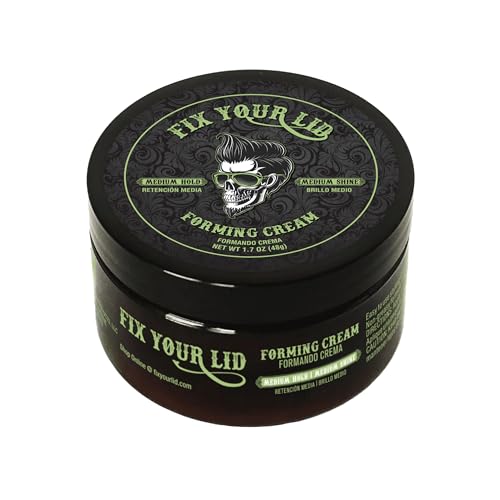 Fix Your Lid Forming Cream 3.75 oz Medium Hold Hair Cream For Men - Mens Hair Gel Medium Shine - All Day Hold Styling Cream For All Hairstyles - Easy To Wash Out