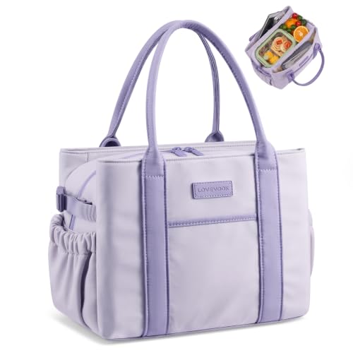 Insulated Lunch Bag Women with Triple Compartments & Bottle Holder - image 1