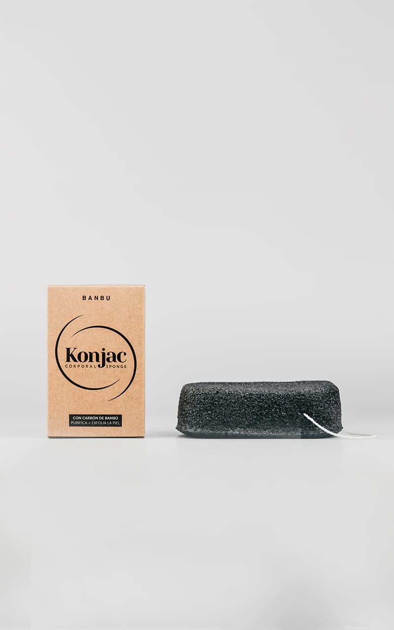 Esponja konjac corporal con carbón activado
