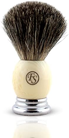 Pure Badger Shaving Brush,Frank FS shaving Chrome Metal Base Shaving Brushes for Men Personal and Professional Shaving in a Gift Box(Knot Size 20mm)