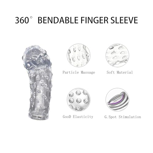 Quintrost 4 Pcs Fingerhüllen Set Masturbation, Silikon G-Punkt Finger Massage Sexspielzeug, Sexfinger Ticklers Set die Männer Frau Paare Extrem Sex, Transparent