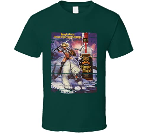 Rumpleminze Peppermint Schnapps Grunge Look T Shirt M Forest Green