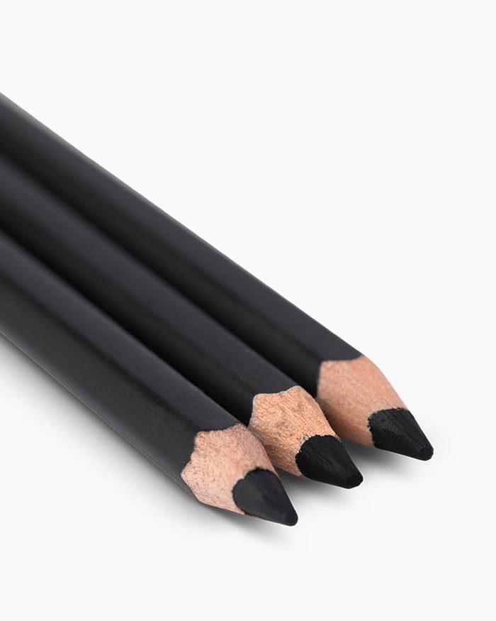 Image of Camel Charcoal Pencil Set | Pack of 3 | Hard, Medium & Soft Grades | Drawing, Sketching & Shading Pencils for Artists