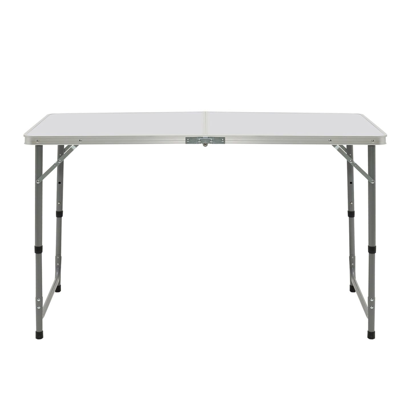 IDMarket - Table de Camping Pliante réglable en Hauteur 120 cm et 4 tabourets Blanc