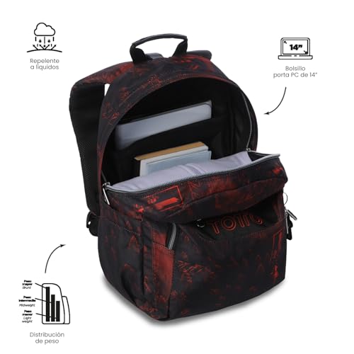 Mochila Escolar Adaptable a Carro de 20 L Estampado Bosque 5