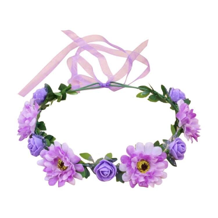 FirstCos Rose Flower Crown for Women Girls Romantic Hair Wreath Halo Garland Headpiece Wedding Birthday Party Maternity Photo