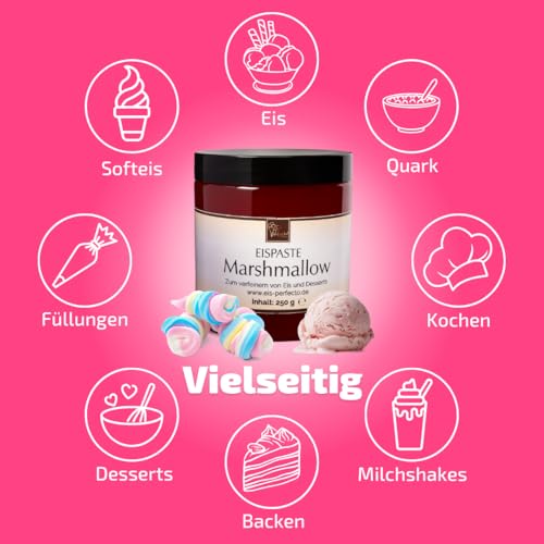 Marshmallow-Eispaste │Eispaste für selbstgemachtes aromatisches Eis │ MEGA GESCHMACK│ Auch super lecker mit Schoko-Chips oder leckeren fruchtigen Variegatos │Inhalt 250 g – Bild 5