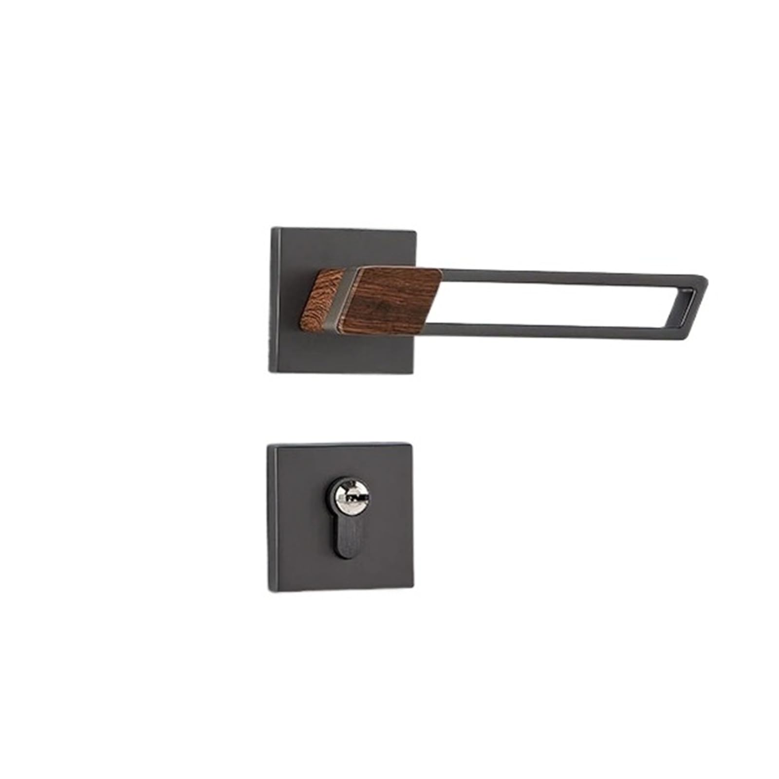 FBXRXZFPJ Silent Door Locks, Handles, Split, Home Hardware Accessories(Square-Wood Color)