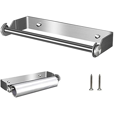 Wall Mounting Towel Rack, Tissue Roll Paper Rack, Stainless Steel Paper Rack, Under Cabinet Dispenser, Cabinet Kitchen Roll Holder, Towel Shelf, for Home, Bathroom, Cabinet, Toilet, Sink, Hotel Cover