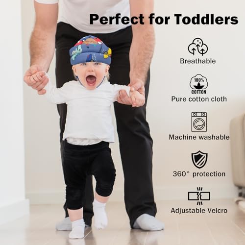 Image of Baby Head Protector Baby Helmet for Crawling Walking, No Bumps Safety Head Adjustable Protective Cap for Walking, Playing (Style 6)
