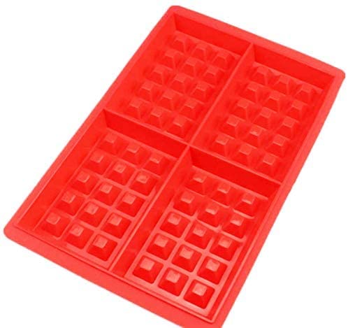 Selecto Bake Silicone Rectangular 4 Cavity Waffles Pan Cake Baking Mould Pack of 2, Red, Cell Size Approx. 12.5 x 8.5 x 2.1cm - Image 4