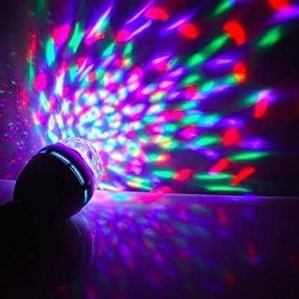 Natuus 360 Degree Rotating LED -2 Pc | Rotating Bulb Disco LED Light Lamp for Home Pooja Temple Party Home Diwali Decoration (Multi Colours) Night Light for Kids Bedroom 1