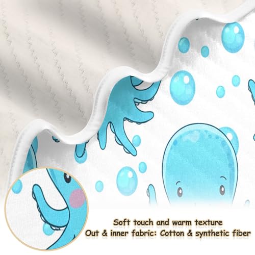Burbuja Cartoon Sea Animals Baby Blanket for Boys Girls, Nursery Soft Warm Swaddling Receiving Baby Blankets, 30x40 in Toddler Blanket2