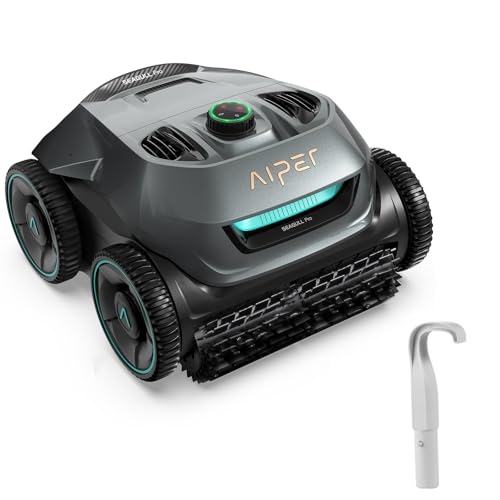 AIPER Cordless Robotic Pool Cleaner, WavePath Navigation, Wall-Climbing, Quad-Motor, 150
