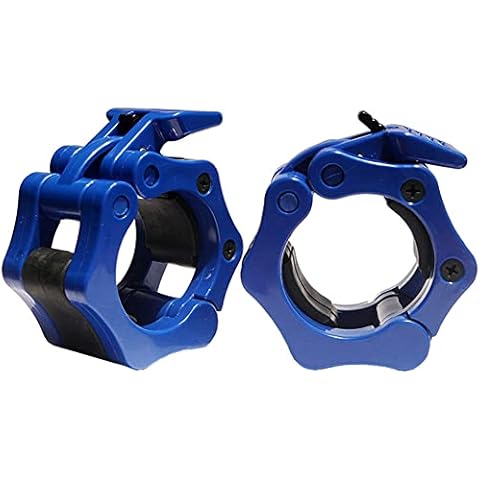 Tioamy Barbell Clamps Olympic Spinlock Collars Dumbbell Clips Weight Lifting Bar Lock Quick Release Professional Barbell Buckle 1 Pair for Gym Exercise Fitness Body Building 2 Inches Cover
