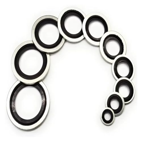 Wen ST 10pcs Bonded Seal Washers Hydraulic Oil Petrol Sealing Washers Zinc Plating Ring Gasket M6 M8 M10 M12 M14 M16 M18 M20 M22 M30(Imperial 1 4)