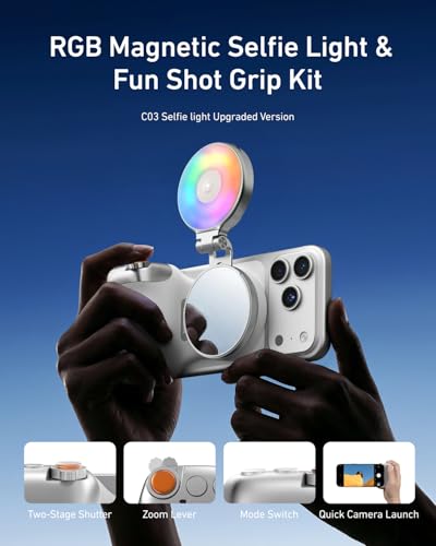 Image of TELESIN Fun Shot Magnetic Phone Camera Grip & 4 in 1 RGB Selfie Light Kit