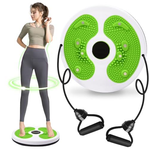 Inicio Placa giratoria Fitness Belleza Cintura Abdomen Máquina adelgazante Máquina de entrenamiento de estómago Masaje de pies Placa lumbar interior Equipo de Fitness para Puede cargar 120 kg(Verde)