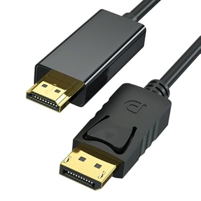 DisplayPort to HDMI Cable 6ft, 4K DP to HDMI Cable Adapter, Uni-Directional DP 1.2 to HDMI 1.4 Cables Compatible with PC TV Monitor Projector Laptop Dell HP and More