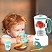 BRIGPICIOUS Kids Play Kitchen Accessories Toys Set, Pretend Play Kitchen Appliances Kit - Blender, Coffee Maker, Mixer, Toasters with Light & Sound, Playhouse Role Play Toy Gift for Girl Ages 3 4 5 6