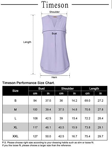 Timeson Women's Chiffon V Neck Sleeveless Blouse Tops Office Work Shirts 6 Timeson Women's Chiffon V Neck Sleeveless Blouse Tops Office Work Shirts