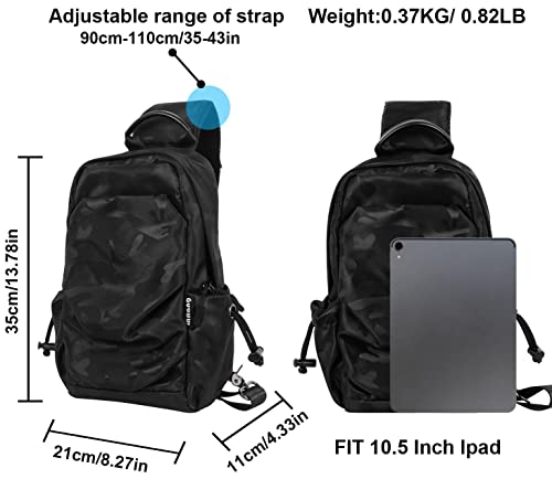 MRang Sling Crossbody Bag Travel Anti Theft Safe Bag for Men Women Waterproof Black3