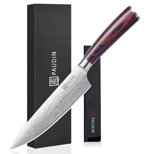 PAUDIN Chef Knife, 6 Inch Sharp Kitchen Knife, High Carbon Stainless Steel Utility Knives with Ergonomic Handle, Small Knifes for Home and Restaurant