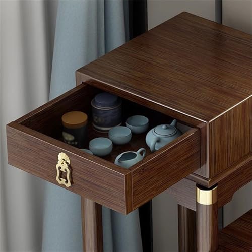 Support pour bonsaï de table chinois en bambou avec tiroir - 4