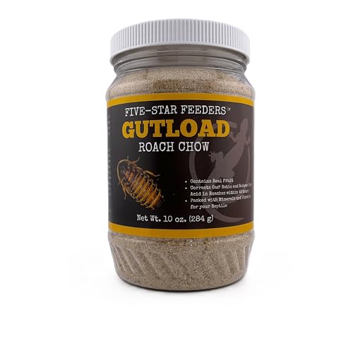 Five-Star Feeders Roach Gutload Formula Nutrient-Rich Pre-Feeding Diet for Dubia Roaches and Feeder Insects 10 oz Plastic Jar
