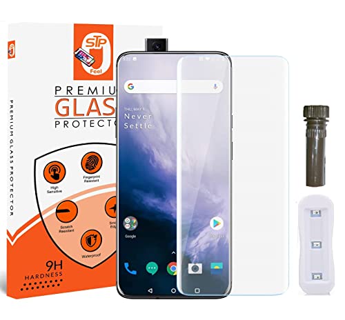 Image of Curved UV Tempered Glass for Oneplus 7 Pro / 7T Pro (Transparent, Pack of 1) Advanced Border Less Full Screen Coverage UV Screen Protector Guard with Installation Kit