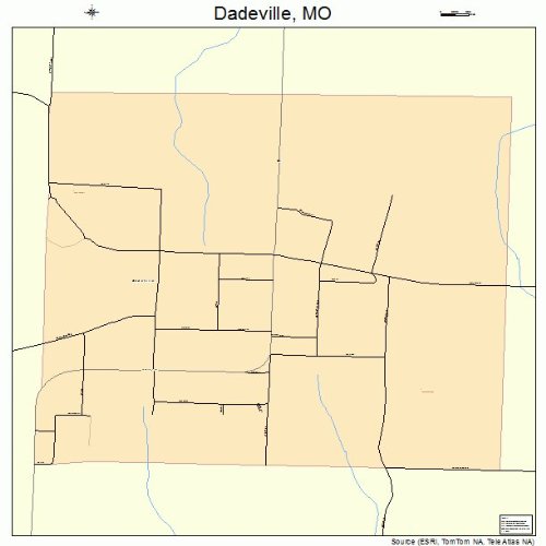 Large Street & Road Map of Dadeville, Missouri MO Printed poster size wall atlas of your home