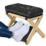 HOMELYSTBO Foot Rest for Under Desk at Work, Wooden Under Desk Footrest with Non-Slip Rubber Stepping Surface, Ergonomic Foot Stools for Under Office Desk, Enhances Posture, Home Office Gaming (Pine)