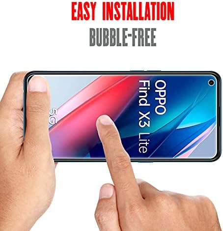 WFTE [2-Pack] Screen Protector for OPPO Find X3 Lite,Anti-Scratch,High Transparency,Anti-fingerprint,Bubble-Free,Dust-Free Premium Tempered Glass Screen Protector For OPPO Find X3 Lite