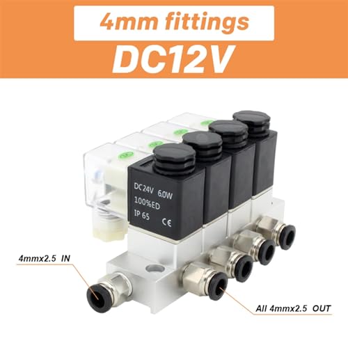 Électrovanne normalement fermée 2V025-06 avec raccords 4mm - 3