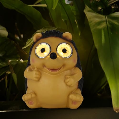 Fetiwilso FWUS-045 Garden Statues Hedgehog Figurines With Solar Led Lights, Unique Animal Statues Lights Housewarming Sculpture Gifts For Outdoor Decorations thumb #1