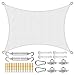 Aibingbao Voile d'ombrage Carré 5x7m Résistant et Respirant Auvent Pare-Soleil en HDPE pour Jardin terrasse, Blanc