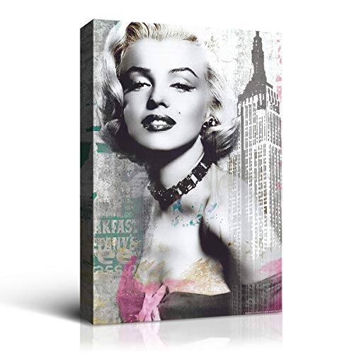 Denozer Marilyn Monroe Canvas Wall Art Poster 20 x 30 inch Classic Movie Stars Painting Home Decor Female Portrait Artwork for Living Room Bedroom