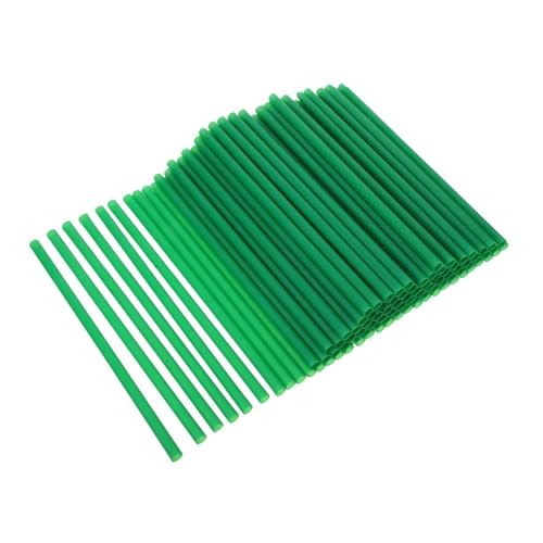 Pitillos plásticos verdes resistentes 26 cm 100 pcs miniatura 1