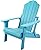 hOmeHua Folding Adirondack Chair, HIPS Foldable Adirondack Chairs Weather Resistant, Plastic Outdoor Chair for Patio, Backyard Deck, Fire Pit Lawn Porch (Lake Blue)