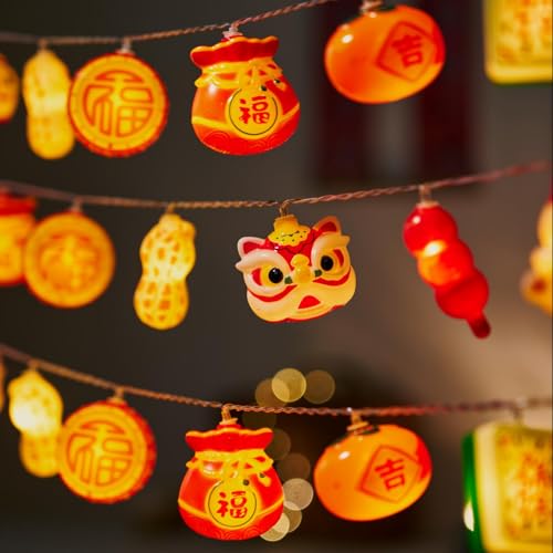 Chinese New Year Lantern String Lights (20 LED, Battery Operated)