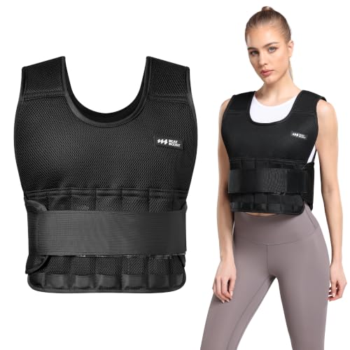 BeatBoost Weighted Vest Men Women 18 lb Adjustable Weighted Vest with Steel Plates Weights for Walking Strength Training Running Workout