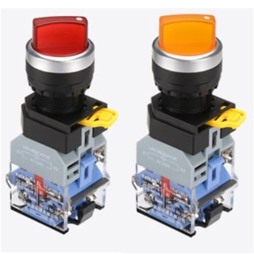 Interruptor giratorio de 22mm selector LA38-11XD de 3 posiciones con luz verde de 12V 2NC 3