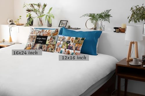 Image of KivStar Personalized Photo Pillow with Name | Custom Cushion for Birthday, Anniversary & Valentine Gift | 12x12 Inch White Pillow