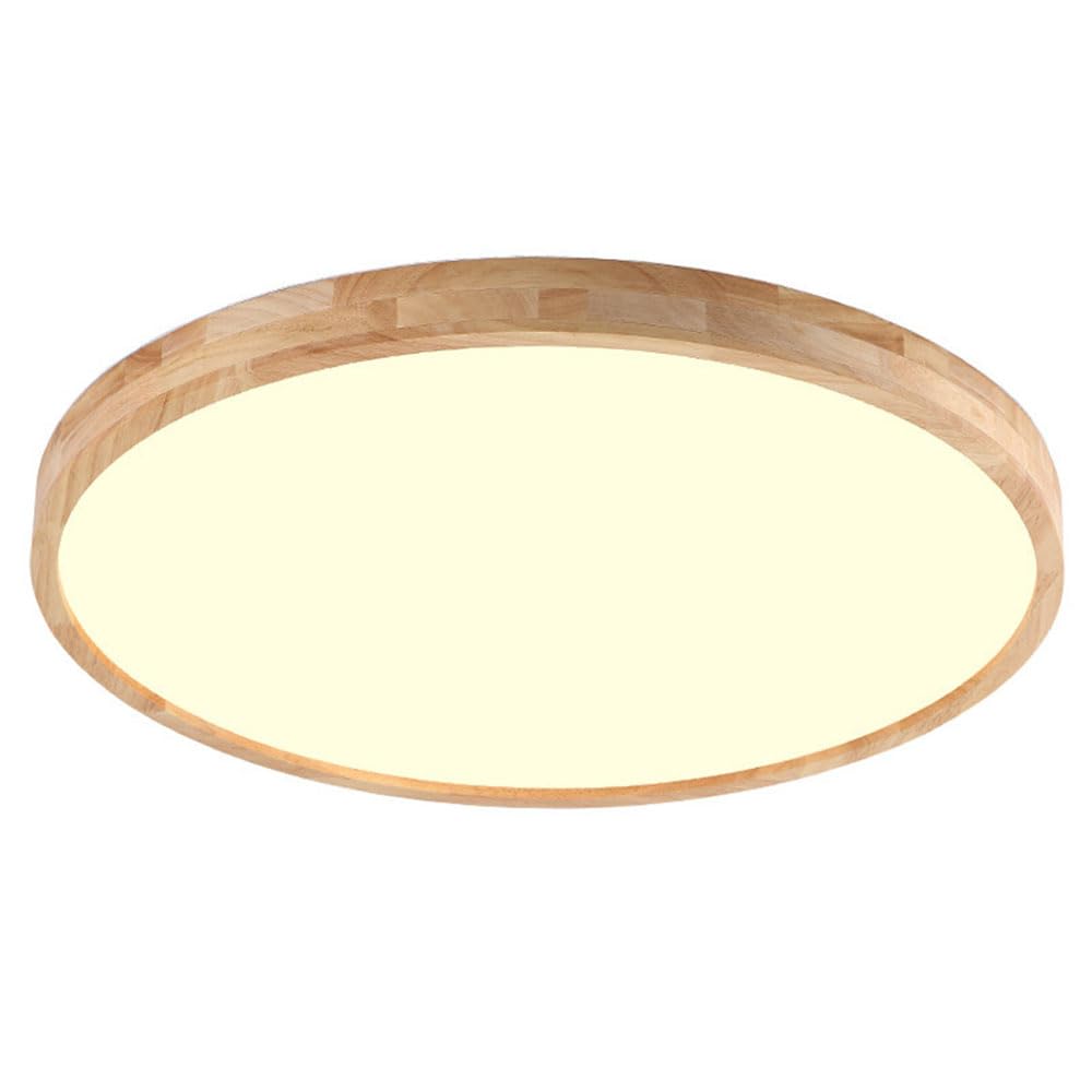 Plafonnier LED en bois rond ultra-mince avec télécommande pour cuisine