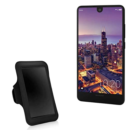 BoxWave Case Compatible with Sharp Aquos C10 - Sports Armband, Adjustable Armband for Workout and Running for Sharp Aquos C10 - Jet Black
