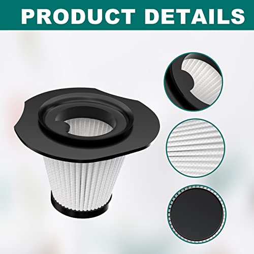 Temola 3 Pack Replacement Vacuum Filter, Compatible With Temola Handheld Vacuum Cleaner Cordless, Hepa Filter Which Is Washable And Reusable, White #TOP3