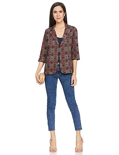 Image of BIBA Women Art Silk Straight Printed Jacket