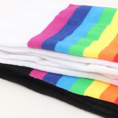 Image of DRESHOW Extra Long High Thigh Socks Striped Over Knee Thin Tights Long Stocking