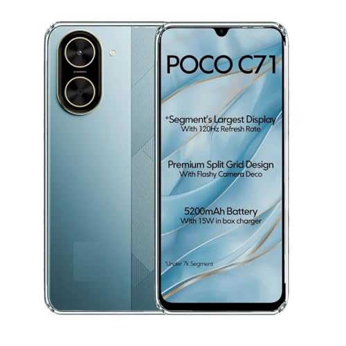 Image of COVERBLACK Flexible Rubber Case Back Cover for Compatible Model with Poco C71 / Redmi A5 - Transparent